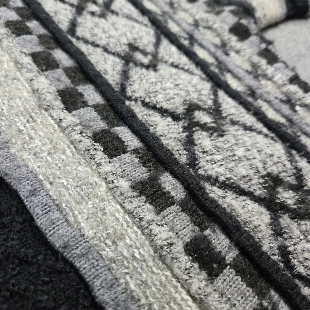 Vintage‎ Croft & Borrow Sweater Mens Large Gray Black 3D Knit 90s Sweatshirt